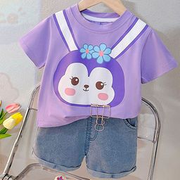 LULU & SKY Girls Printed T-shirt with Shorts-image-19