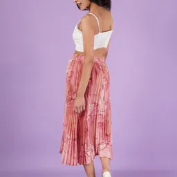 ZWERLON Abstract Printed A-Line Midi Skirt image 4