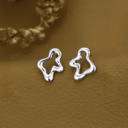 VANBELLE Sterling Silver Rhodium-Plated Contemporary Studs-image-52
