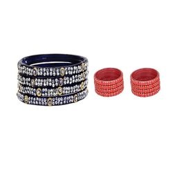 SOMIL Set of 24 Blue Alloy Bangles-image-71