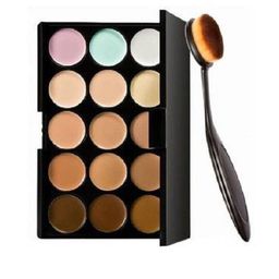 skrynnzer Set Of 2 15 Shades Highlighter Contour & Makeup Oval Brush-33