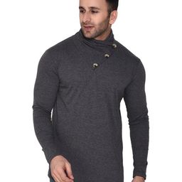 Blisstone Men Slim Fit High Neck Cotton T-shirt-picture-8