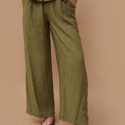 CODE by Lifestyle Women Textured Pleated Parallel Trousers-image-45