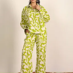 KAORI BY SHREYA AGARWAL Printed Cotton Shirt With Trousers Co-Ords-picture-12