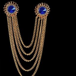 Curren Rose Gold-Plated Hanging Chain Brooch-image-61