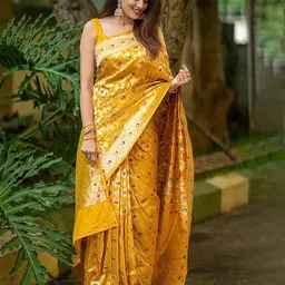 KALINI Woven Design Silk Blend Banarasi Saree-42