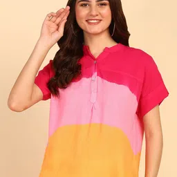 CORSICA Women Tie and Dye Mandarin Collar Top-picture-45