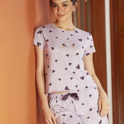 Zeyo Women Conversational Printed Pure Cotton Night suit-image-76