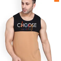 SLOWLORIS Pack Of 2 Printed Combed Cotton Bio-Wash Gym Vests VSL26 CMB(CHS BLACKRUST)(LOOK-picture-19