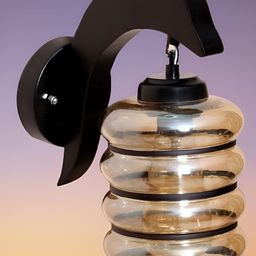 KINIS Black & Beige Textured Wooden Cylinder Shaped Wall Lamp-image-37