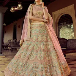 ODETTE Embroidered Semi-Stitched Lehenga & Blouse With Dupatta-picture-39