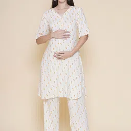Mine4Nine Women Floral Printed Regular Kurta with Harem Pants-picture-37