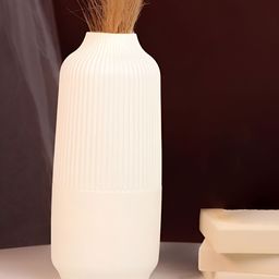 Art Street White Ribbed Durable Flower Vases-image-102