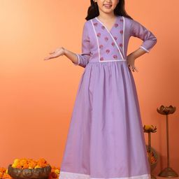 Sangria Girls Embroidered Anarkali Maxi Dress-picture-38