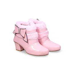 GNX Girls Faux Fur Trim Ankle Boots with Bow-image-50