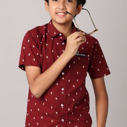 V-Mart Boys Classic Spread Collar Conversational Striped Cotton Casual Shirt-picture-17