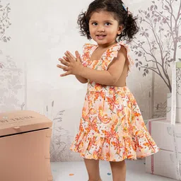 THE BABY TRUNK Animal Print Organic Cotton Pinafore Dress-image-83