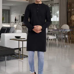 SKAVIJ Men Handloom Kurta-image-3