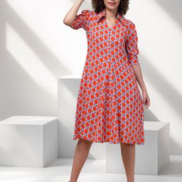 INUKA Print A-Line Dress-image-12