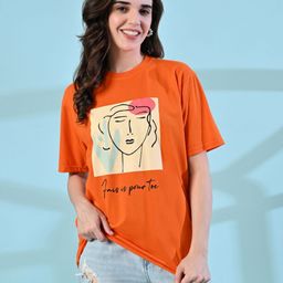 CORSICA Women Printed Drop-Shoulder Sleeves Bio Finish T-shirt-image-107