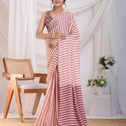 DIVASTRI Striped Satin Ready to Wear Saree-image-26