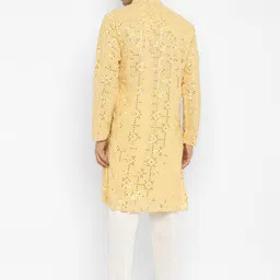 Devyom Men Embroidered Regular Thread Work Kurta with Pyjamas image 5