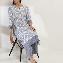 Rangriti Women Floral Printed Regular Kurta with Palazzos-image-54