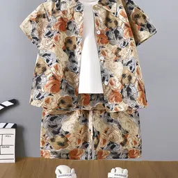 StyleCast x Revolte Boys Printed Short Sleeves Pure Cotton Shirt And T-shirt With Shorts-image-21