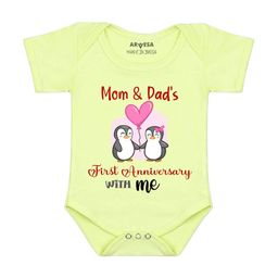 Arvesa Mom & Dad Anniversary With Me Printed Bodusuit-image-88