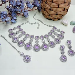VATSALYA creation Women Purple Jewellery Set-picture-7