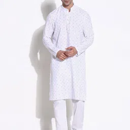 SHOWOFF Men Printed Regular Kurta with Trousers-picture-16