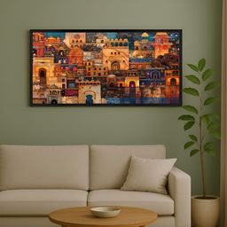 999Store Brown & Blue 1 Piece Canvas Other Wall Paintings-image-84