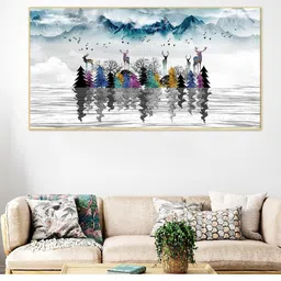 DEKORSTATION Multicoloured 1 Piece Canvas Birds and Animals Wall Painting-picture-50