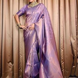CaniBani Magenta Silk Blend Banarasi Sarees-picture-34