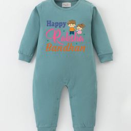 BLUSHES Infants Raksha Bandhan Printed Pure Cotton Romper-image-88