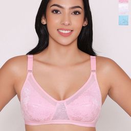 INKURV Women Pack Of 3 Floral Bra Full Coverage-53