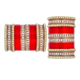 Chura king Set Of 56 Zircon Studded Bangle-image-65