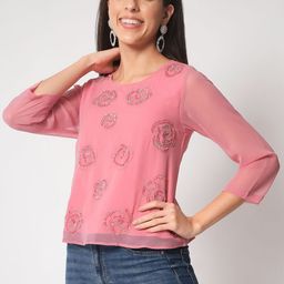 ARDITA Georgette Styled Back Top-image-23