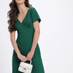 glitchez Textured Printed A-Line Dress-image-72