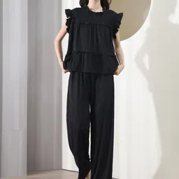 Stem Rope Women Solid Co-ord Set-image-83