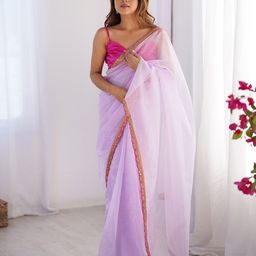 Kalista Embellished Sequinned Organza Saree-picture-15