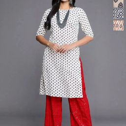 Anouk Rustic Selection Of 4 Printed Straight Kurtas-image-86