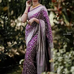 CANIZZARO Woven Design Zari Banarasi Saree-picture-5