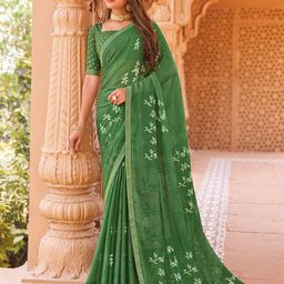 Laxmipati Floral Embroidered Poly Chiffon Saree-image-57