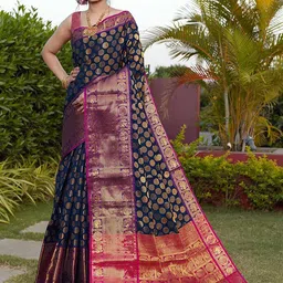 JUST FASHION Woven Design Zari Art Silk Banarasi Saree-picture-37