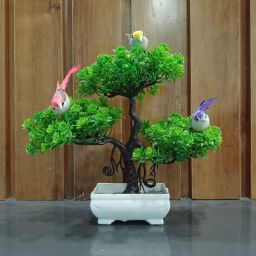 PPS G 3BIRDS SHIP POT, H, Office Money Plant Living Room Interior Design Garden Bonsai Wild Artificial Plant with Pot-24