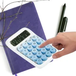 M-58451 Blue Gradient Desktop Calculator With Big Buttons, Aesthetic for Office, Home BasicCalculator-26