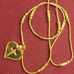 1gram gold long chain with christian thali set for women Copper, Brass, Alloy Mangalsutra-24