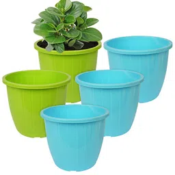 Kuber Industries Green & Blue 5 Pcs Flower Planters-53