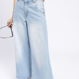 glitchez Women Minimalist Fade Wide Leg Jeans-image-12